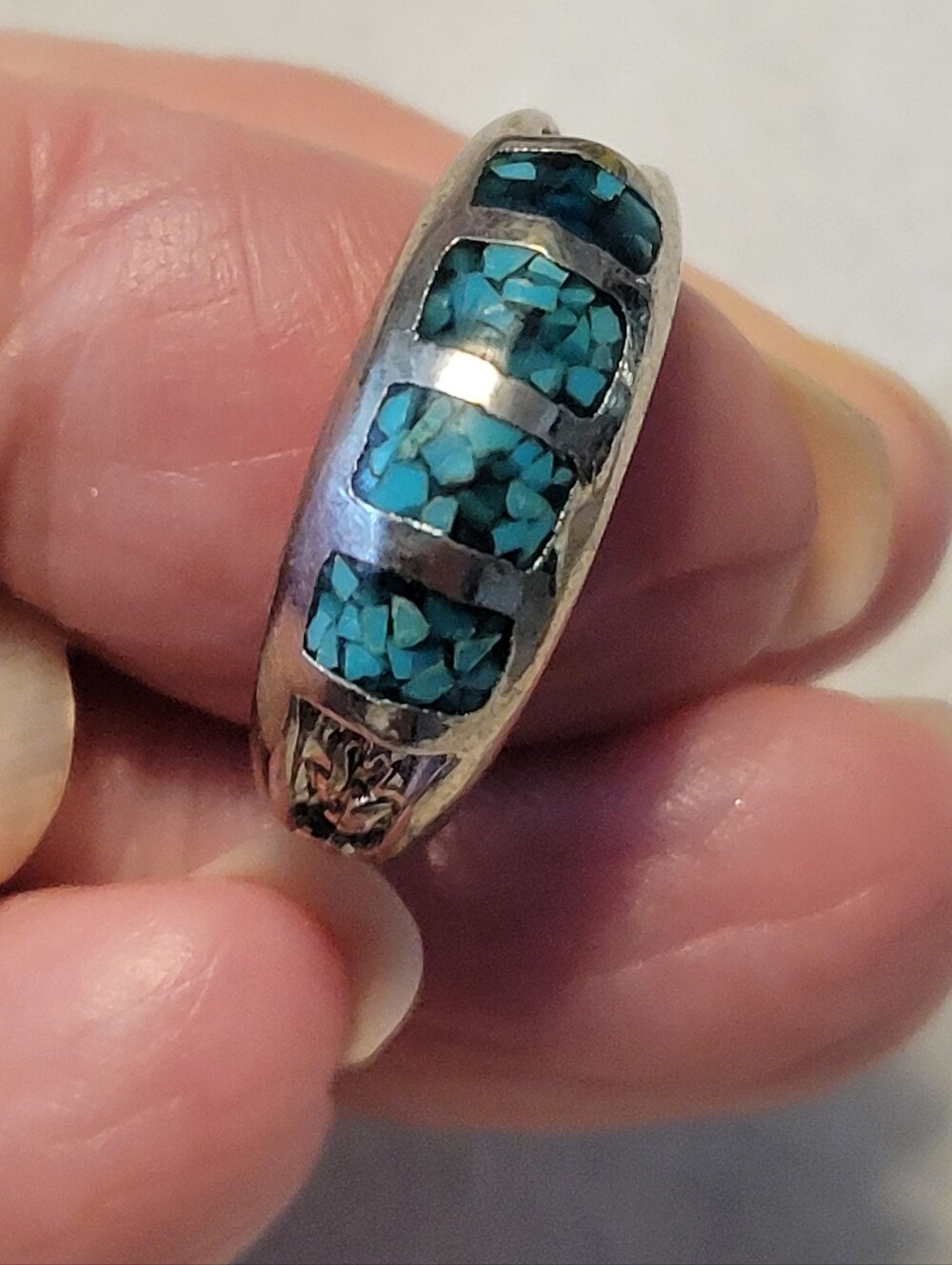 Turquoise Inlay Ring - Blue Green